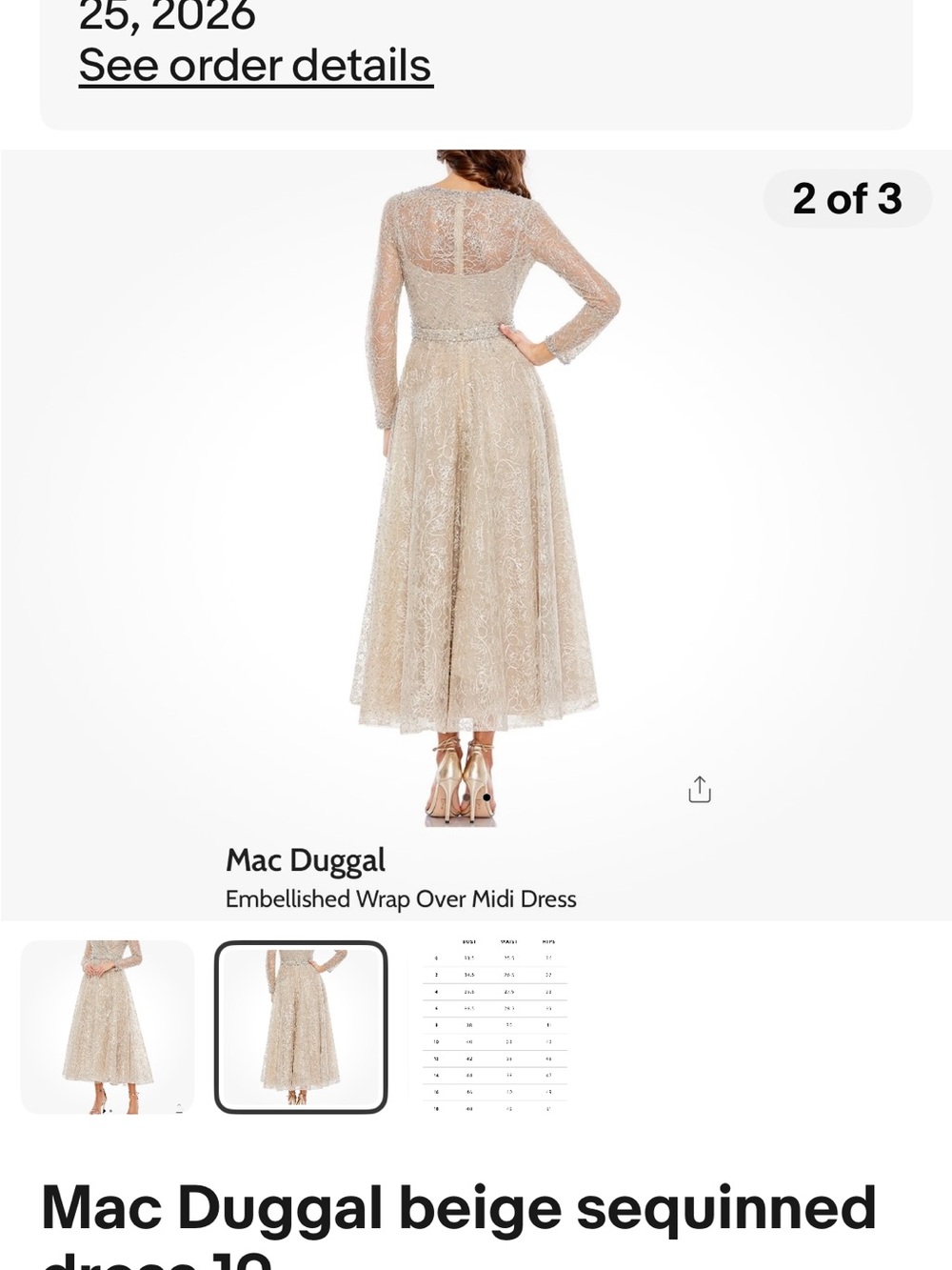 Mac Duggal Champagne-Beige Embellished maxi dress,gorgeous. - Picture 6 of 6